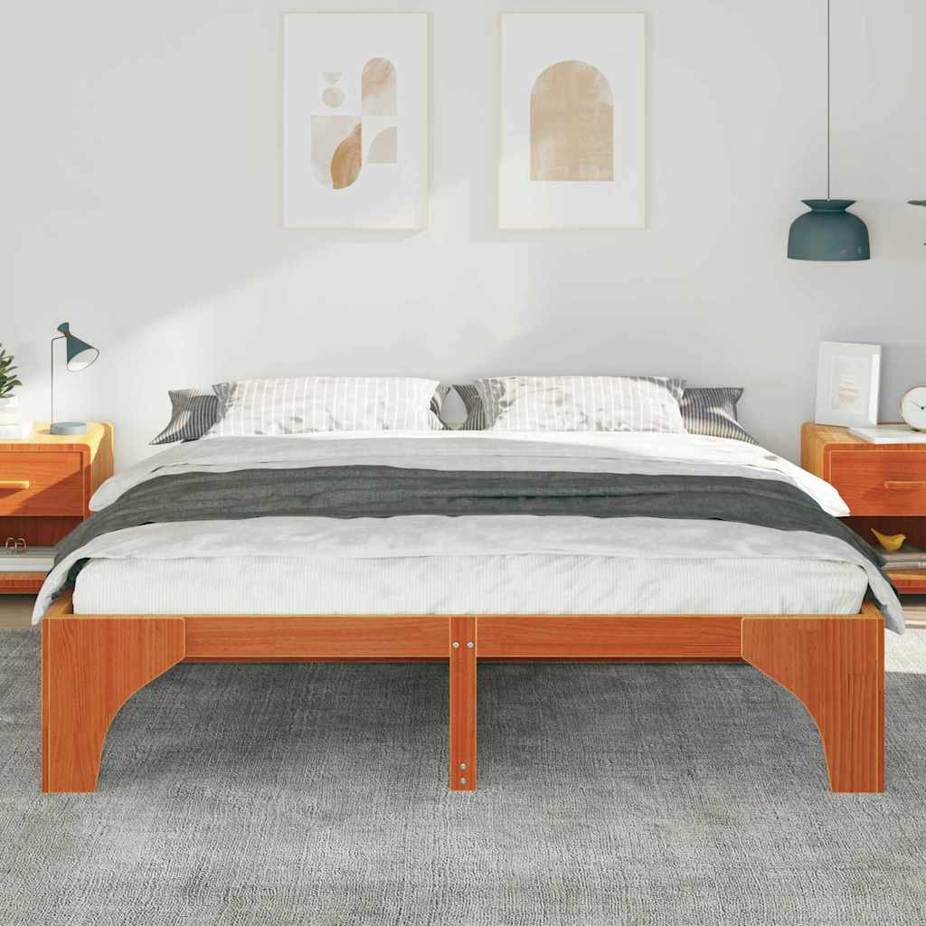 Bettrahmen Braun 200 x 200 cm Massives Kiefernholz