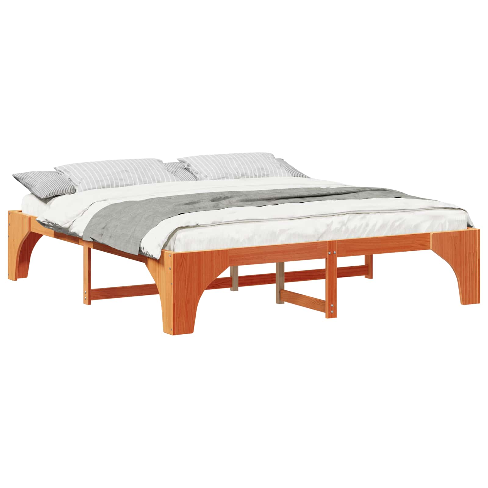 Bettrahmen Braun 200 x 200 cm Massives Kiefernholz