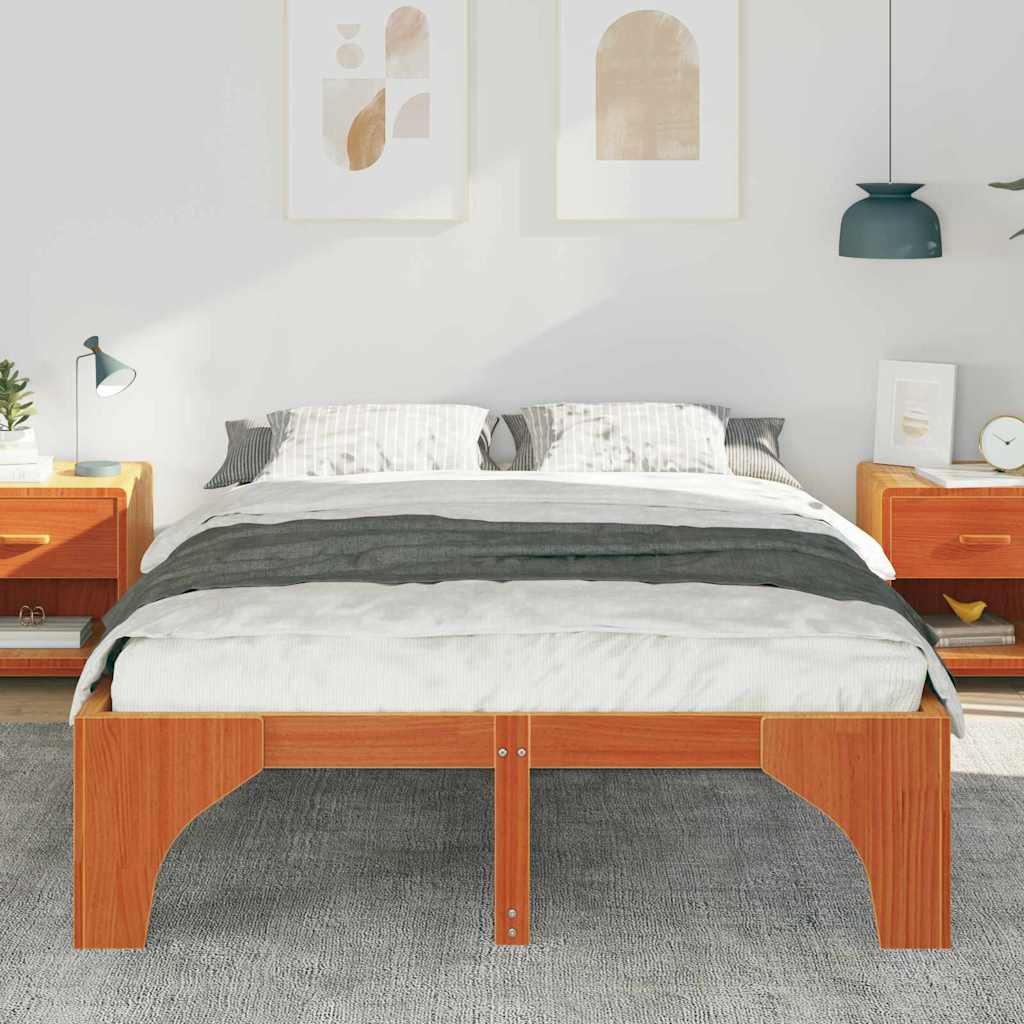 Bettrahmen Braun 160 x 200 cm Massives Kiefernholz
