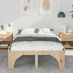 Bettrahmen Braun 140 x 190 cm Massives Kiefernholz