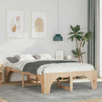 Bettrahmen Braun 135 x 190 cm Massives Kiefernholz