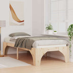 Bettrahmen Braun 75 x 190 cm Massives Kiefernholz