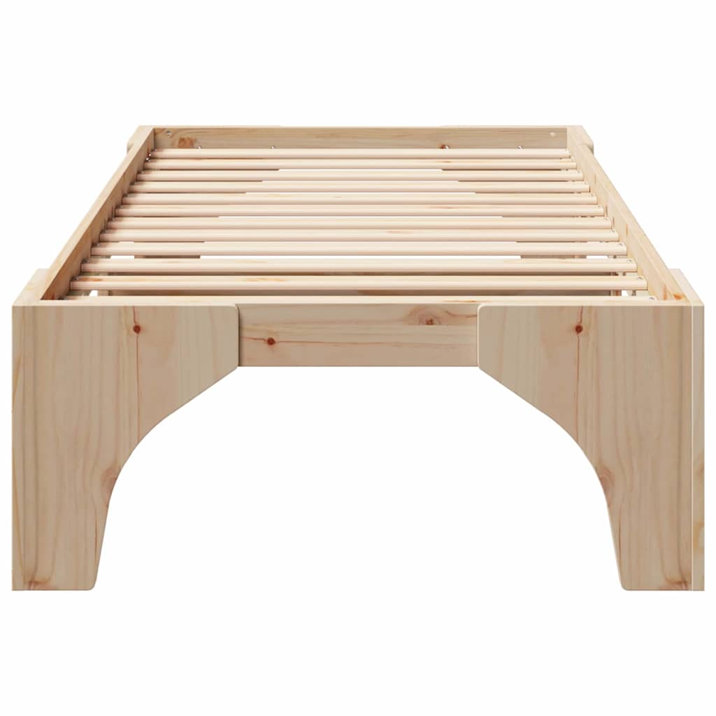 Bettrahmen Braun 75 x 190 cm Massives Kiefernholz