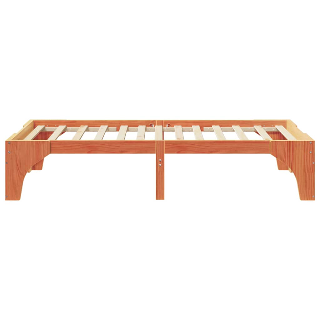 Bettrahmen Braun 75 x 190 cm Massives Kiefernholz