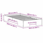 Bettgestell Weiß 100 x 200 cm