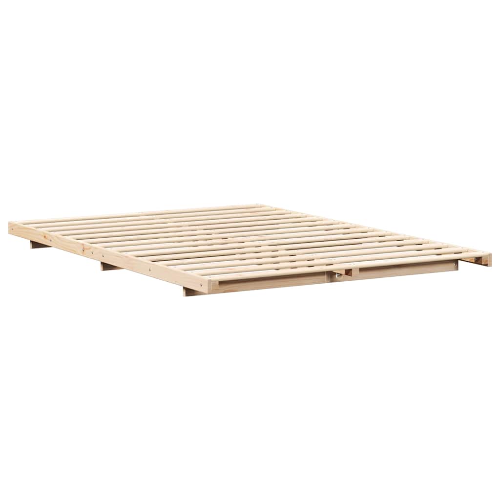 Bettrahmen Braun 150 x 200 cm Massives Kiefernholz