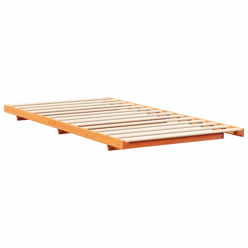 Bettrahmen Wachsbraun 90 x 200 cm Massives Kiefernholz