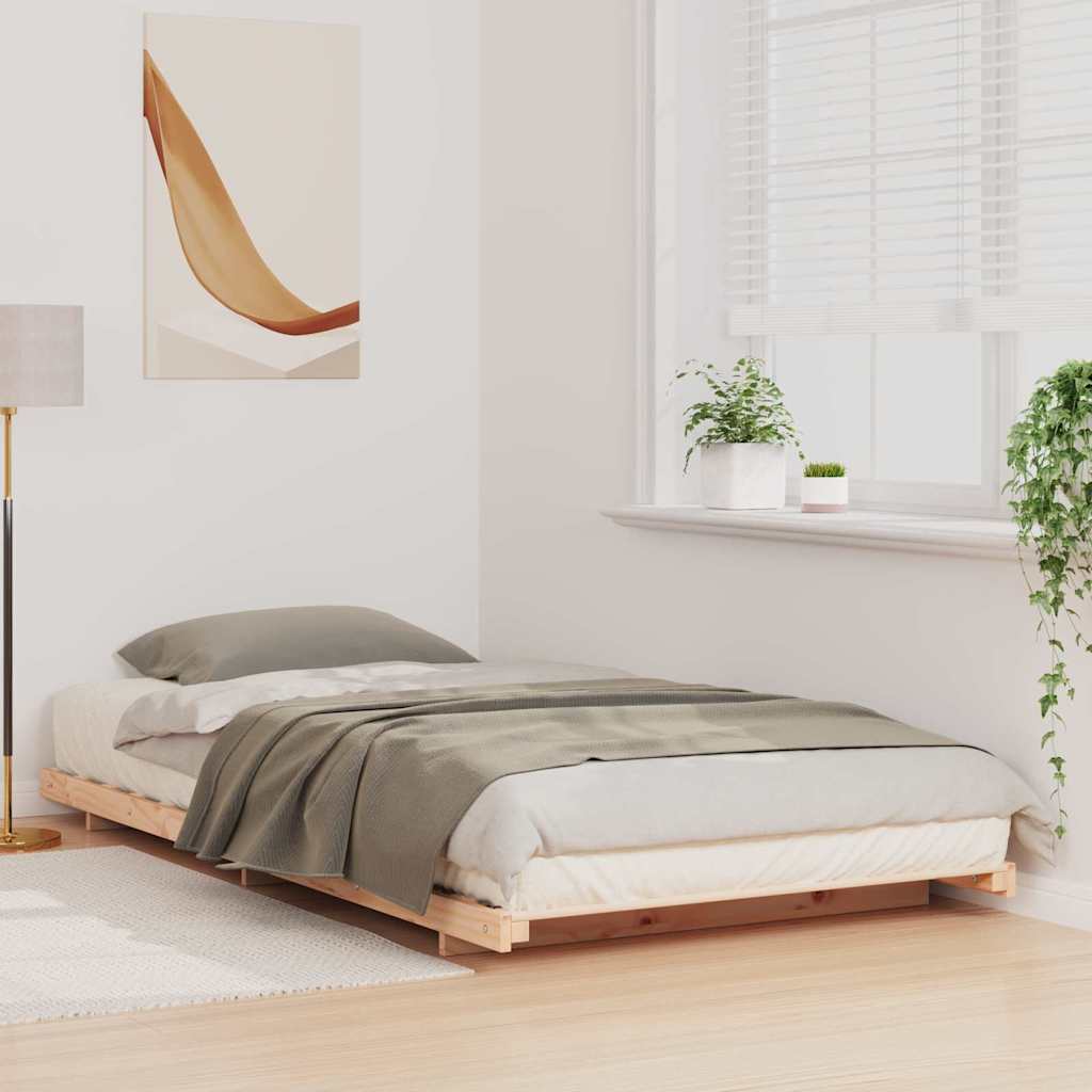 Bettrahmen Braun 90 x 190 cm Massives Kiefernholz