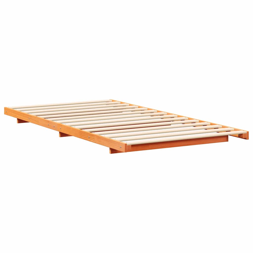 Bettrahmen Wachsbraun 90 x 190 cm Massives Kiefernholz