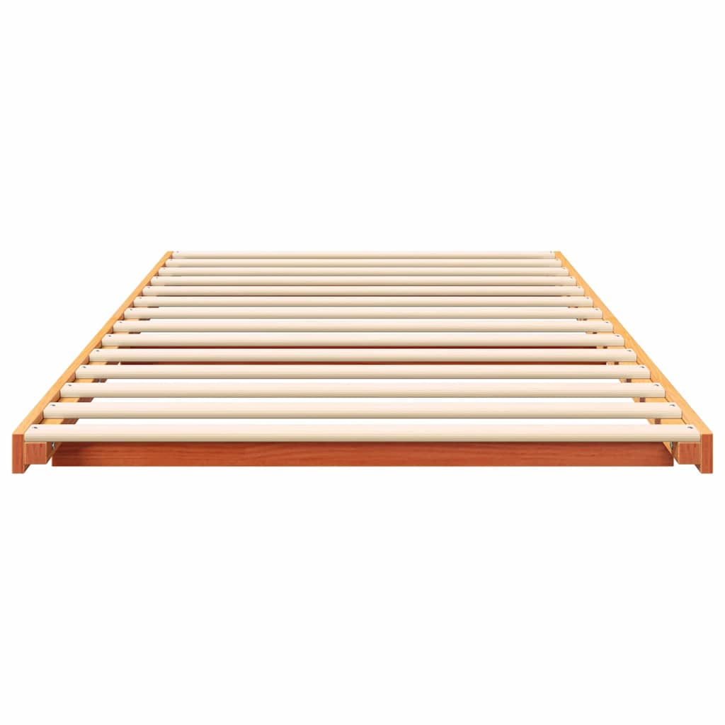 Bettrahmen Wachsbraun 80 x 210 cm Massives Kiefernholz