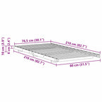 Bettrahmen Wachsbraun 80 x 210 cm Massives Kiefernholz