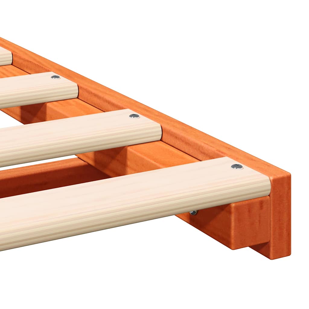 Bettrahmen Wachsbraun 90 x 210 cm Massives Kiefernholz