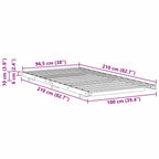 Bettrahmen Wachsbraun 100 x 210 cm Massives Kiefernholz