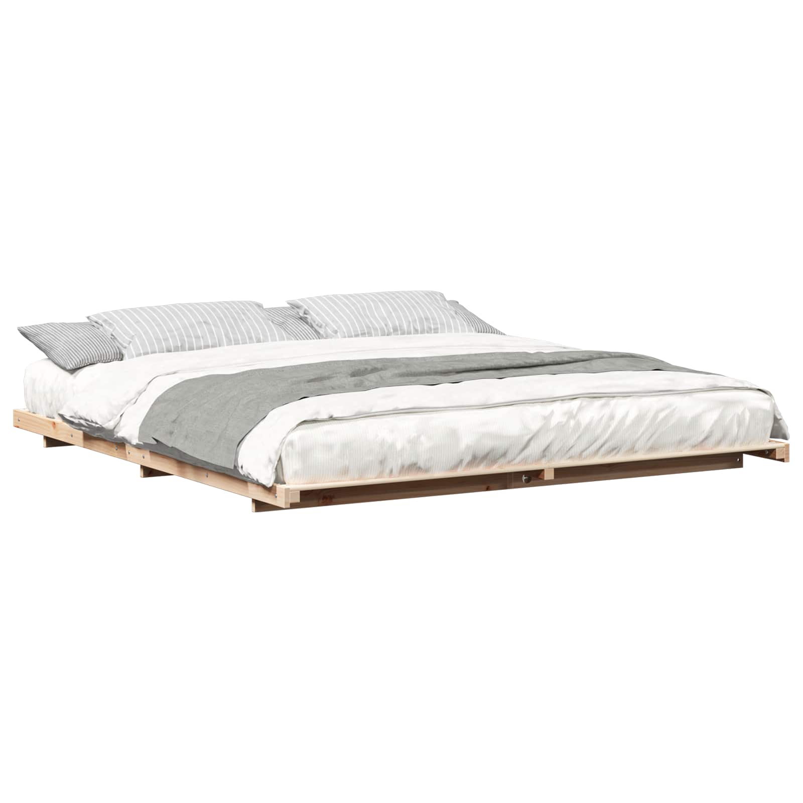 Bettrahmen Braun 180 x 210 cm Massives Kiefernholz