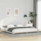 Bettrahmen Weiß 180 x 210 cm Massives Kiefernholz
