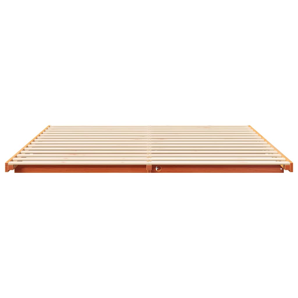 Bettrahmen Wachsbraun 180 x 210 cm Massives Kiefernholz