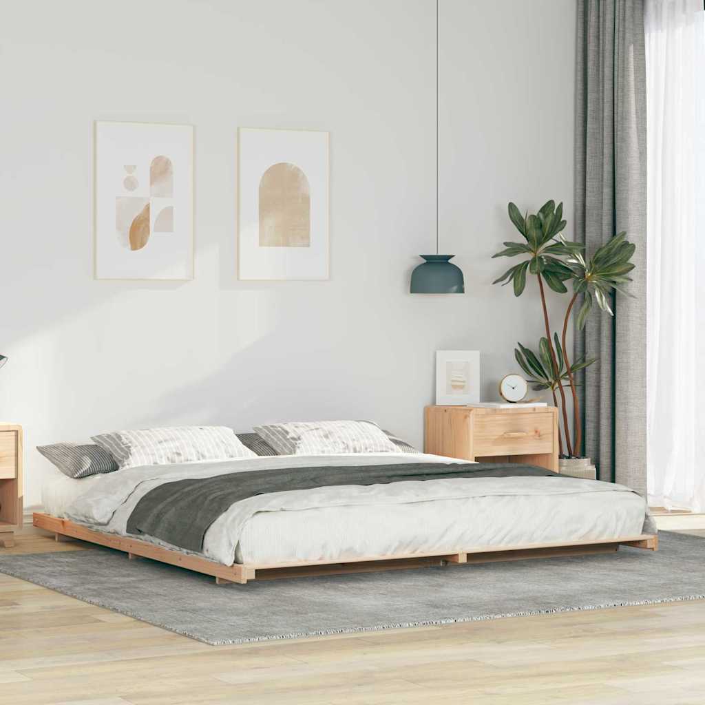 Bettrahmen Braun 200 x 210 cm Massives Kiefernholz