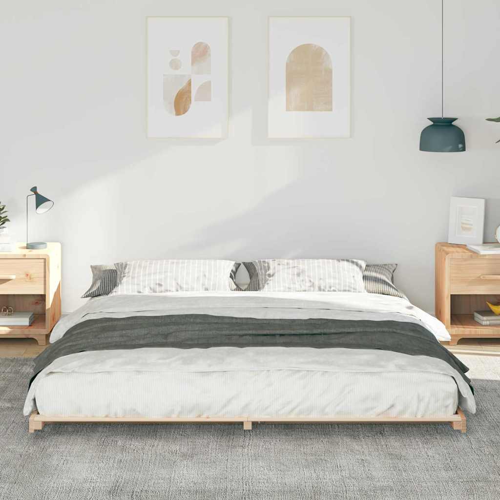 Bettrahmen Braun 200 x 210 cm Massives Kiefernholz