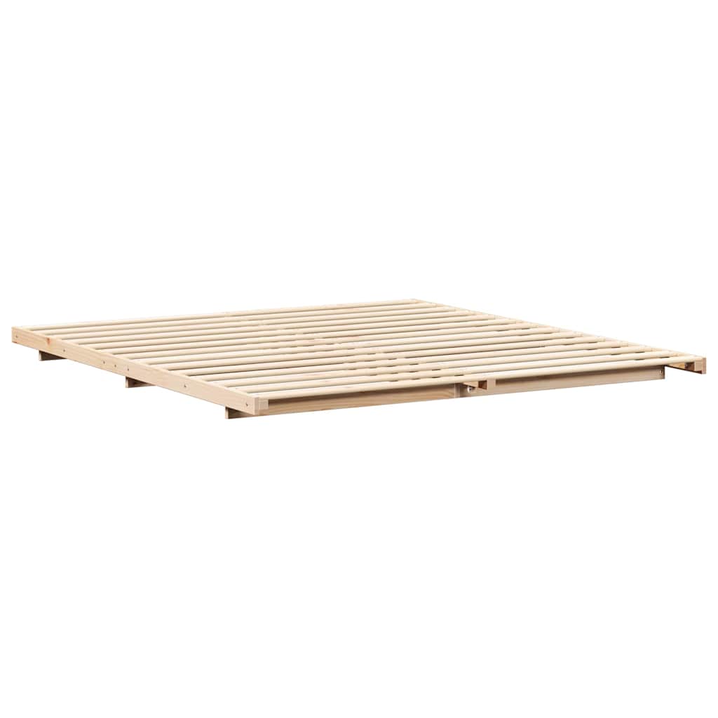 Bettrahmen Braun 200 x 210 cm Massives Kiefernholz