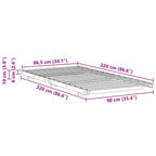 Bettrahmen Braun 90 x 220 cm Massives Kiefernholz