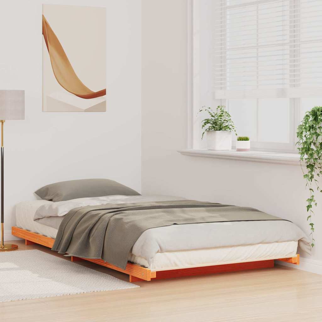 Bettrahmen Wachsbraun 100 x 220 cm Massives Kiefernholz