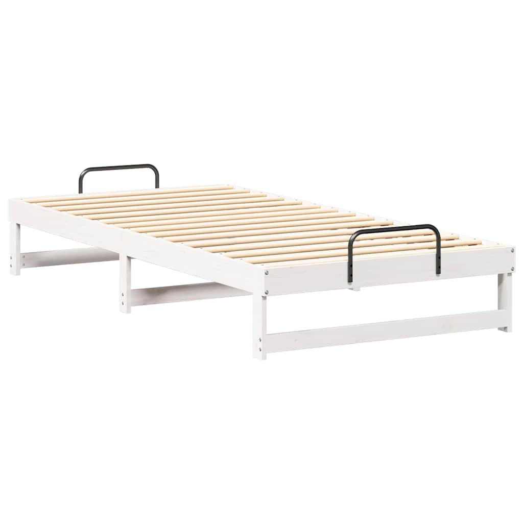 Bettrahmen Weiß 100 x 200 cm Massives Kiefernholz