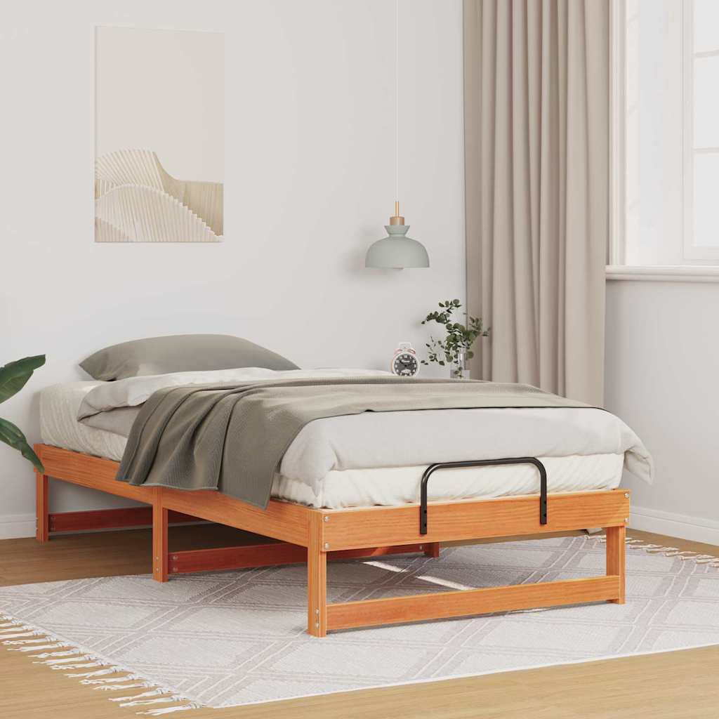 Bettrahmen Braun 90 x 200 cm Massives Kiefernholz