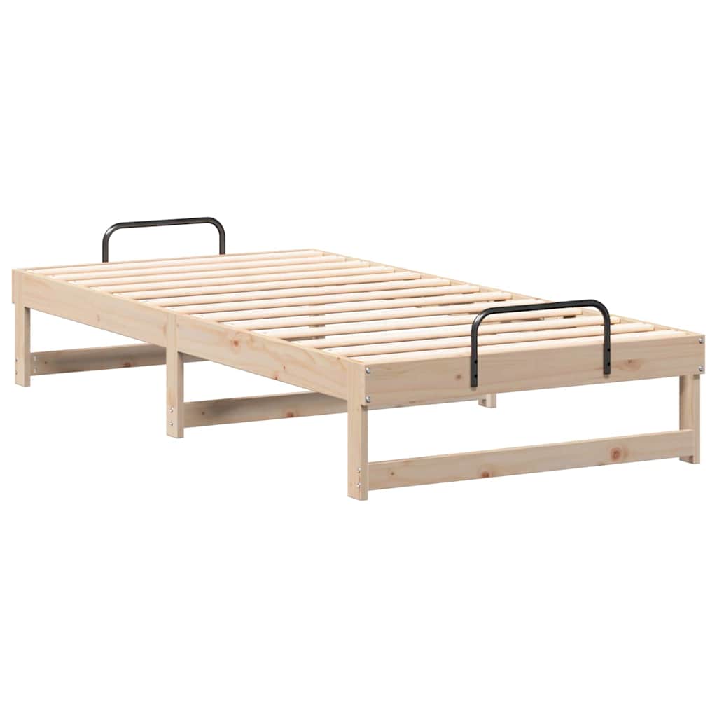 Bettrahmen Braun 75 x 190 cm Massives Kiefernholz