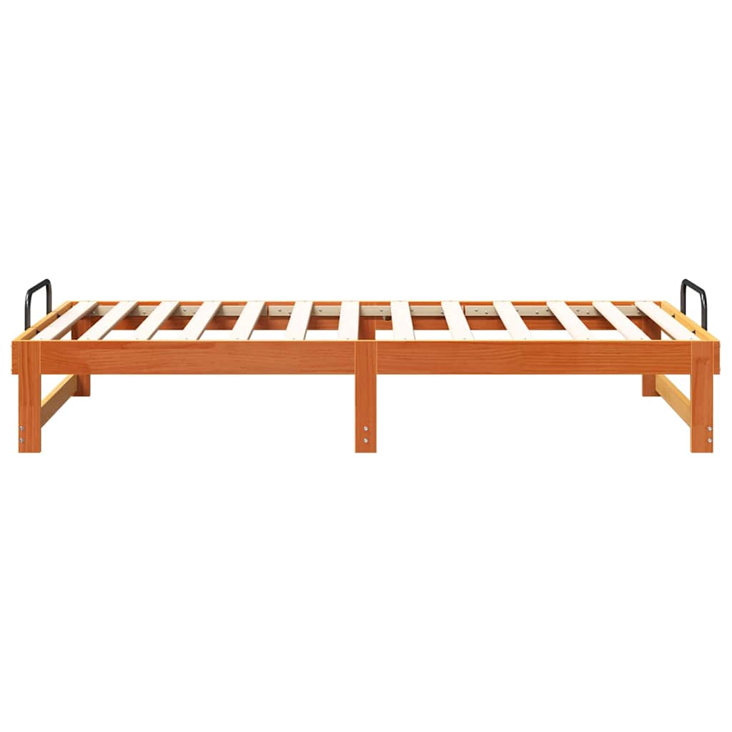Bettrahmen Braun 75 x 190 cm Massives Kiefernholz