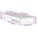 Bettrahmen Braun 80 x 210 cm Massives Kiefernholz