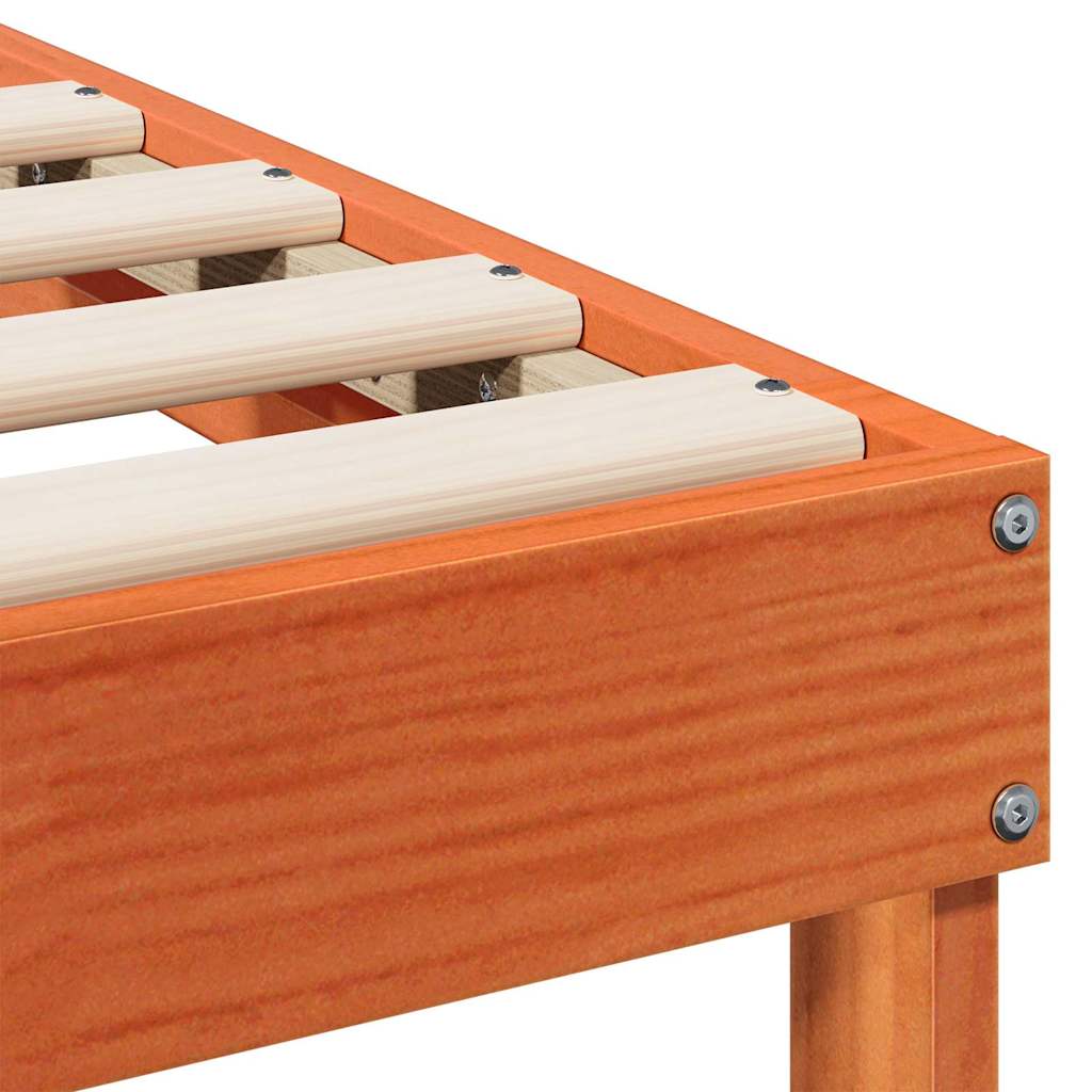 Bettrahmen Braun 90 x 210 cm Massives Kiefernholz