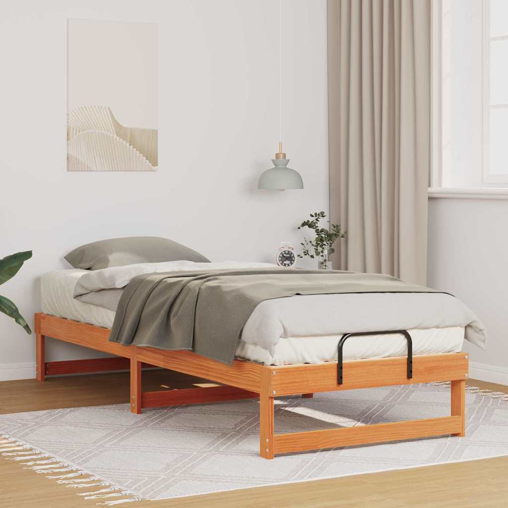 Bettrahmen Braun 90 x 210 cm Massives Kiefernholz