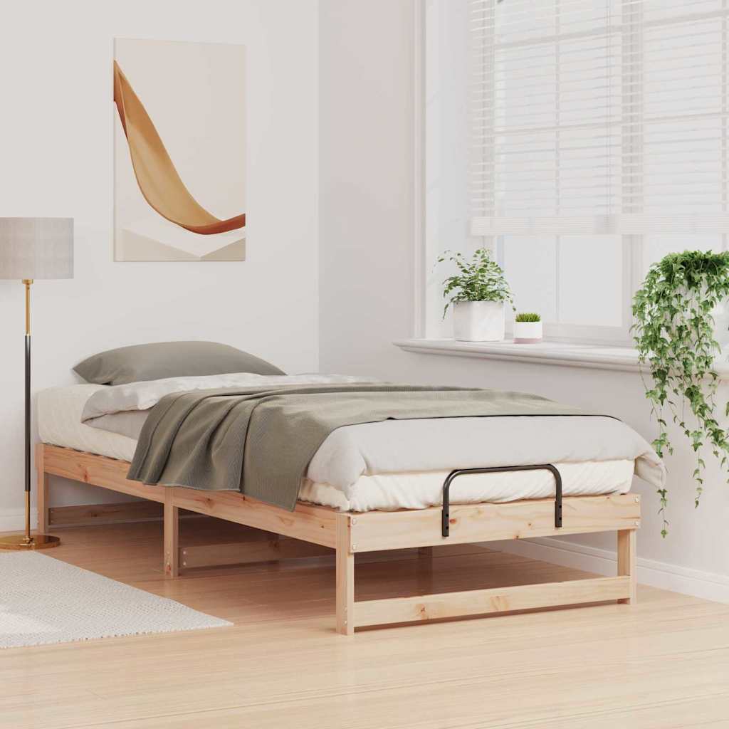 Bettrahmen Braun 90 x 220 cm Massives Kiefernholz