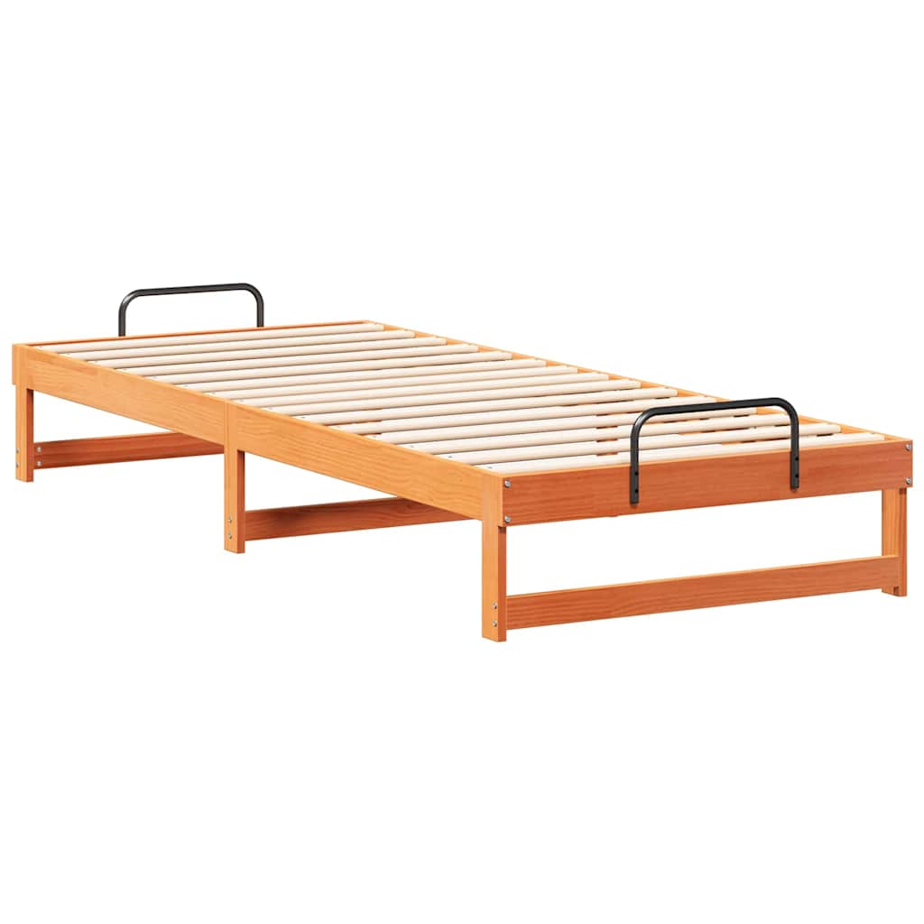 Bettrahmen Braun 90 x 220 cm Massives Kiefernholz