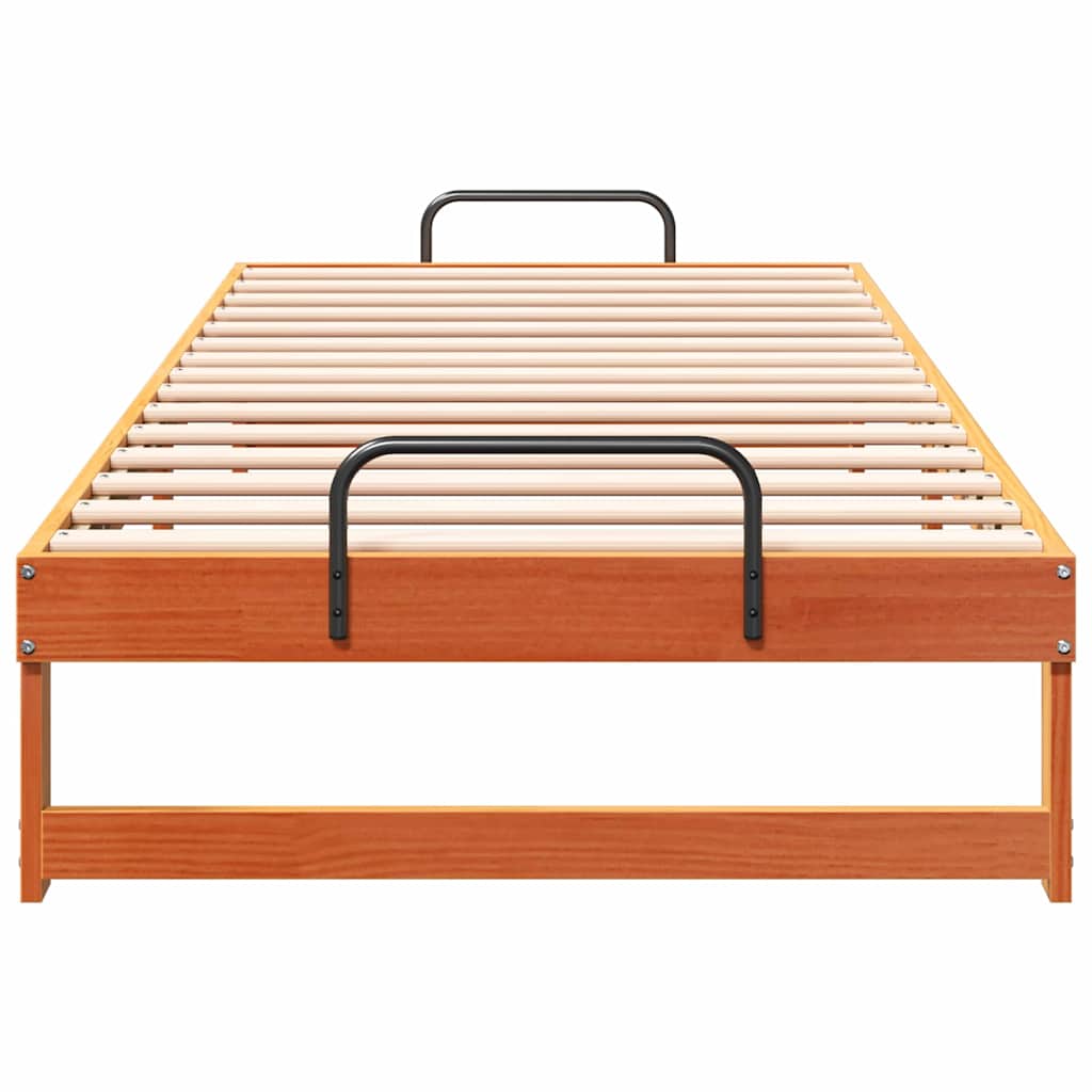 Bettrahmen Braun 90 x 220 cm Massives Kiefernholz