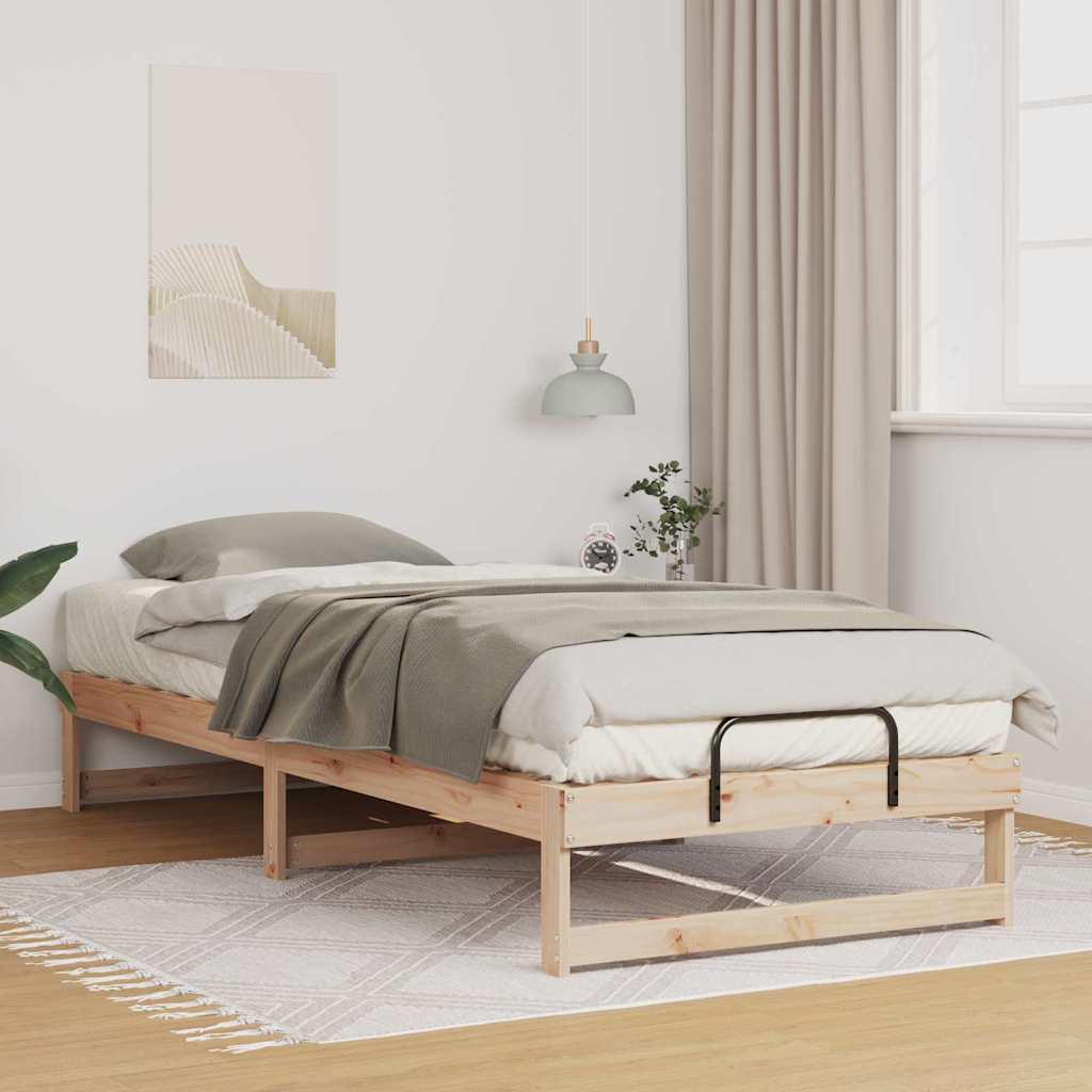 Bettrahmen Braun 100 x 220 cm Massives Kiefernholz