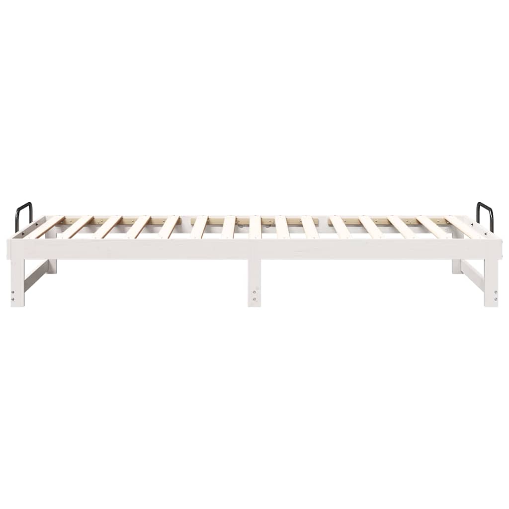 Bettrahmen Weiß 100 x 220 cm Massives Kiefernholz
