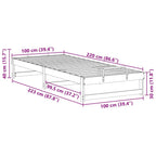 Bettrahmen Braun 100 x 220 cm Massives Kiefernholz