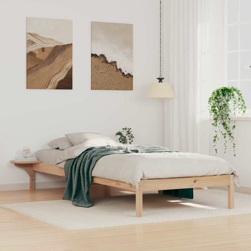 Bettgestell mit Nachttischen Natur 80 x 210 cm
