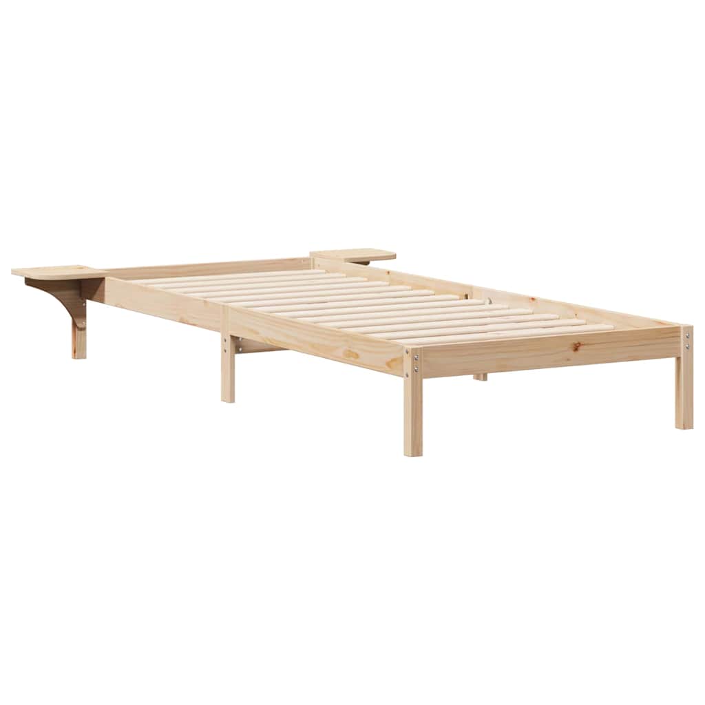 Bettgestell mit Nachttischen Natur 80 x 210 cm