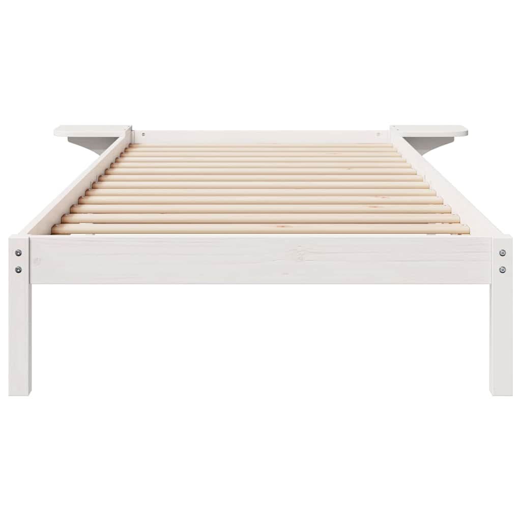 Bettgestell mit Nachttischen Weiß 80 x 210 cm