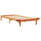 Bettgestell mit Nachttischen Wachsbraun 80 x 210 cm