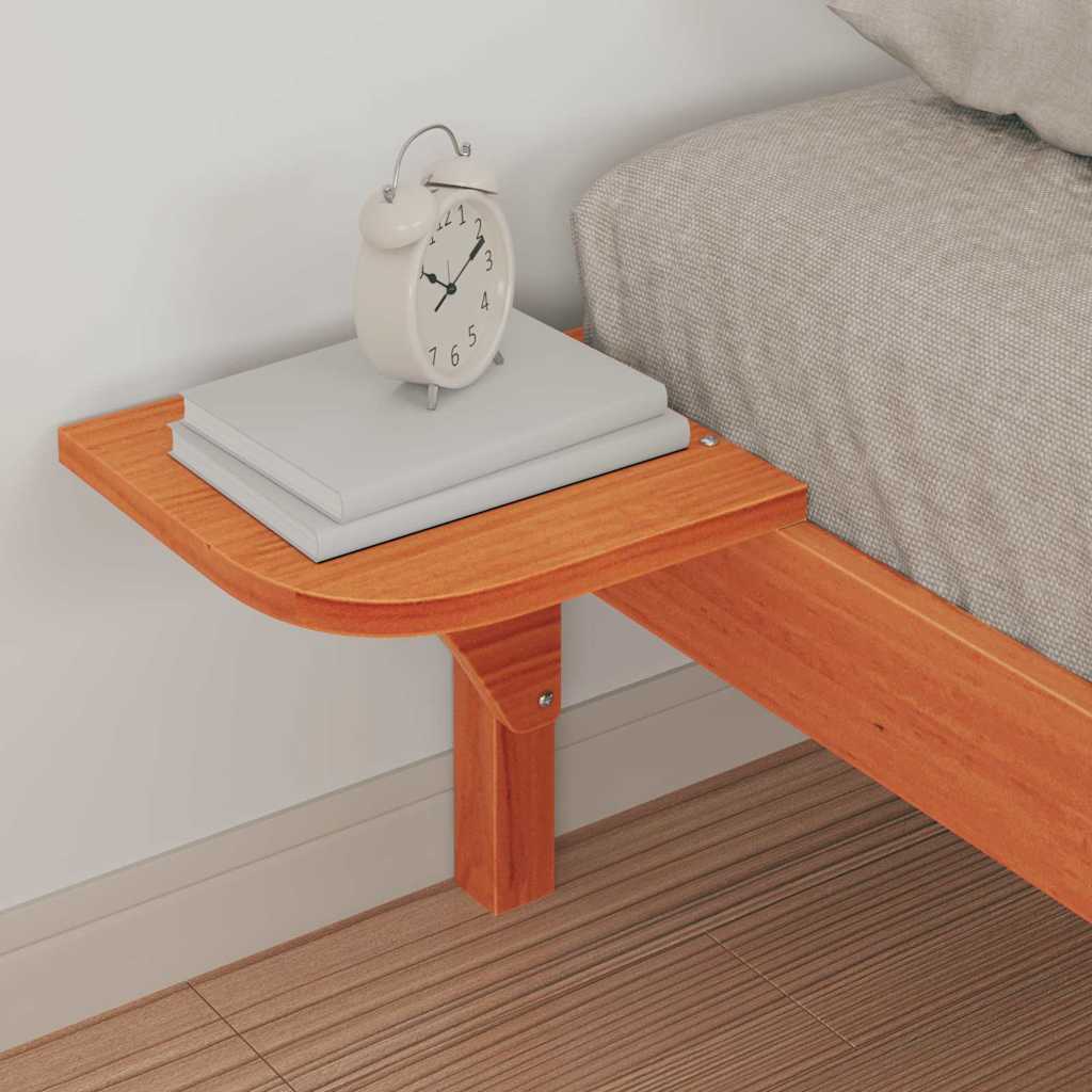 Bettgestell mit Nachttischen Wachsbraun 90 x 210 cm