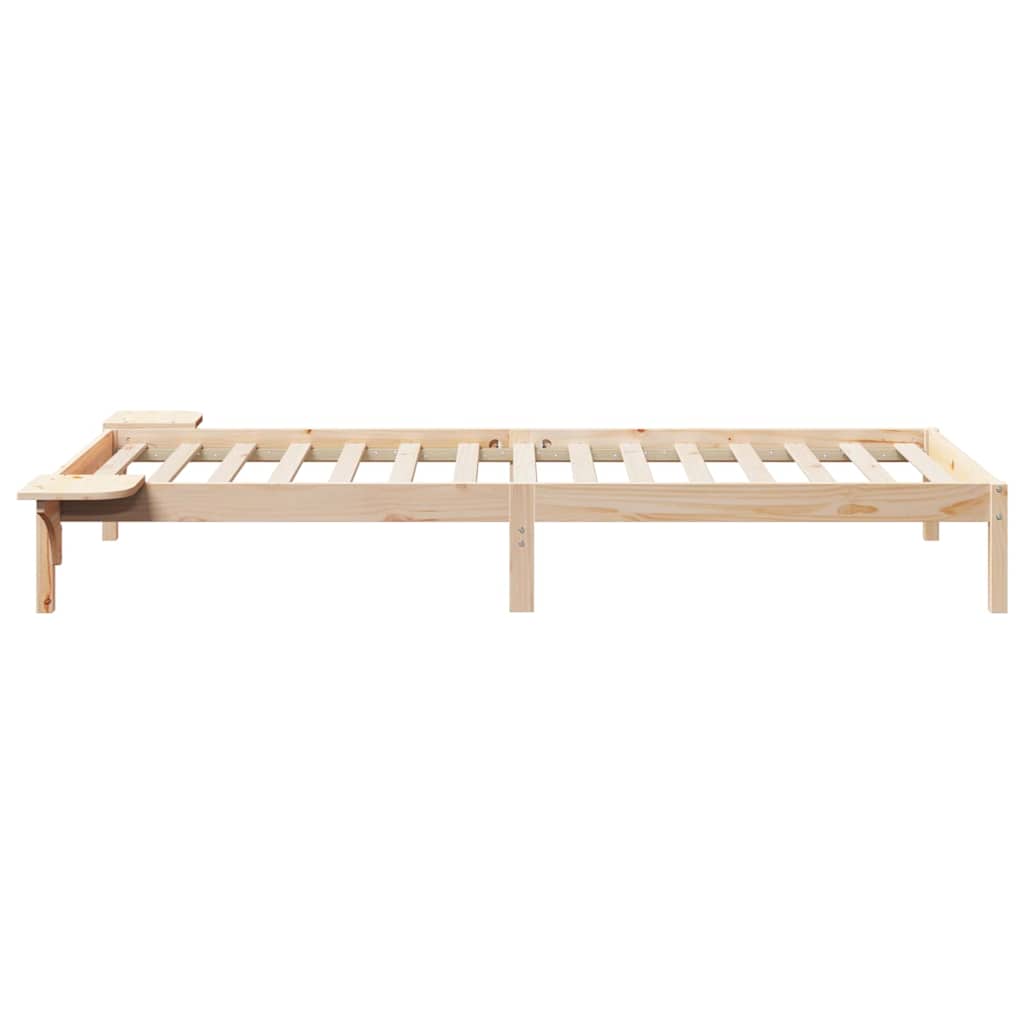 Bettgestell mit Nachttischen Natur 100 x 210 cm