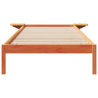 Bettgestell mit Nachttischen Wachsbraun 100 x 210 cm