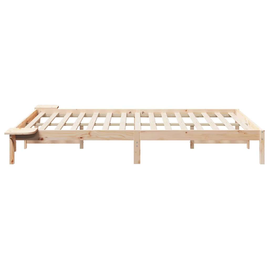 Bettgestell mit Nachttischen Natur 140 x 210 cm
