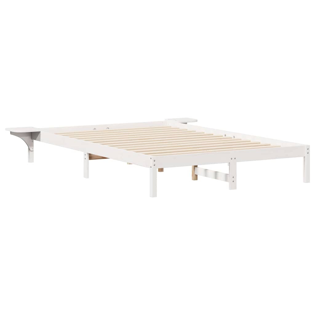 Bettgestell mit Nachttischen Weiß 140 x 210 cm