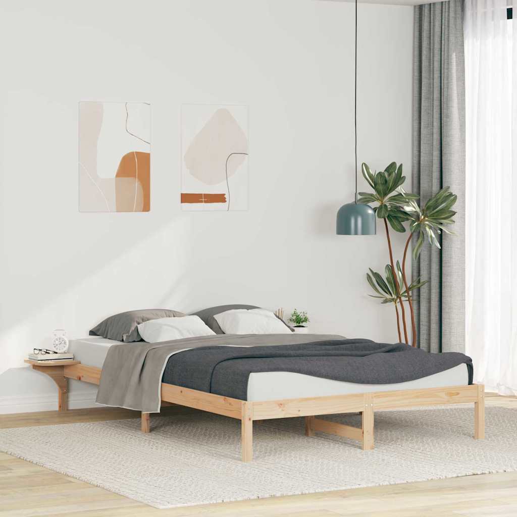 Bettgestell mit Nachttischen Natur 160 x 210 cm
