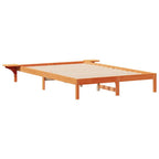Bettgestell mit Nachttischen Wachsbraun 160 x 210 cm