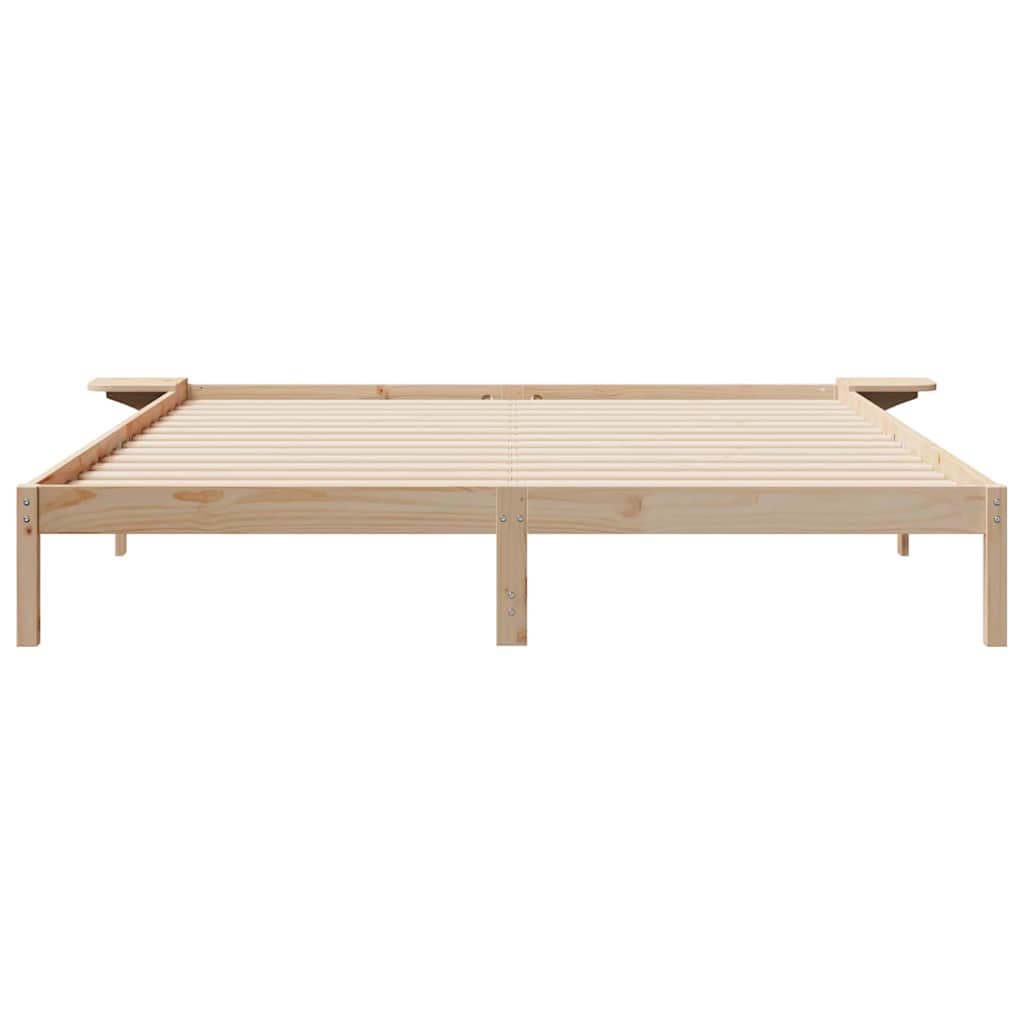 Bettgestell mit Nachttischen Natur 200 x 210 cm